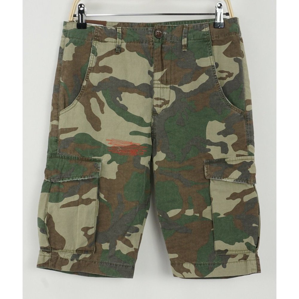 New Meltin' Pot Panfio Men's 29 x 12 Loose Camouflage Cotton Canvas Cargo Shorts